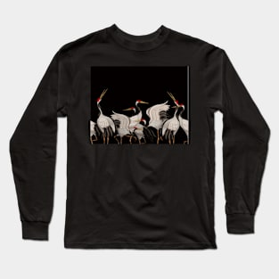 Crane bird / Black Long Sleeve T-Shirt